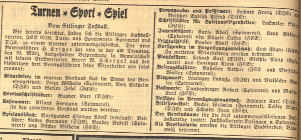 Vom Ettlinger Fußball 1934