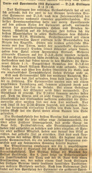 1934-05-13 letztes Verbandsspiel Spinnerei - DJK