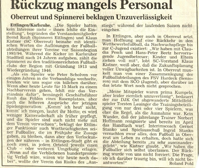 BNN 10.09.1993 Rückzug