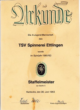 Urkunde 1962