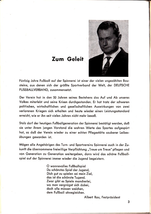 Zum Geleit 50 Jahre TSV Spinnerei